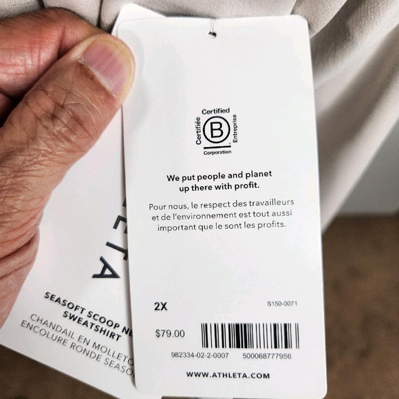 Athleta Seasoft Scoop Neck Sweatshirt Womens Plus 2X Abalone NEW - Picture 11 of 13